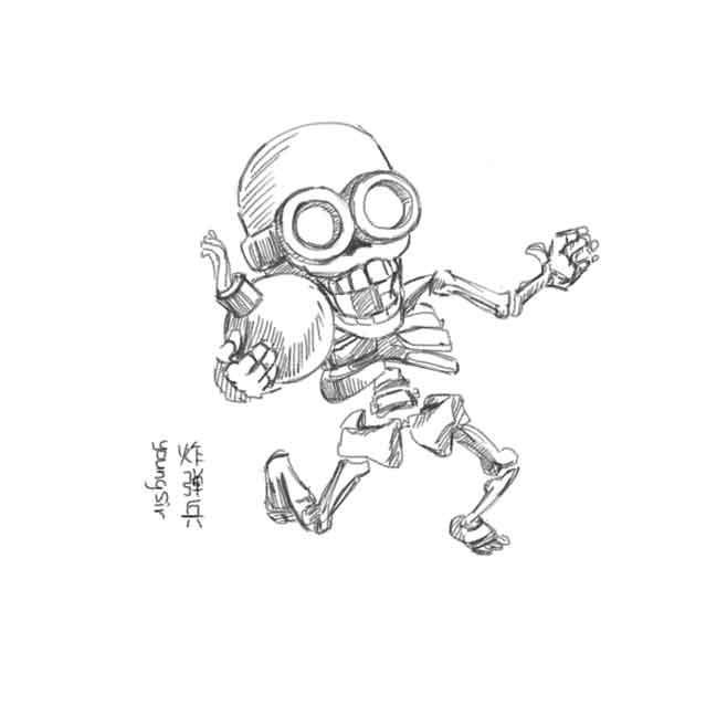 皇室战争简笔画 皇室战争投弹兵/亡灵/飞龙简笔画