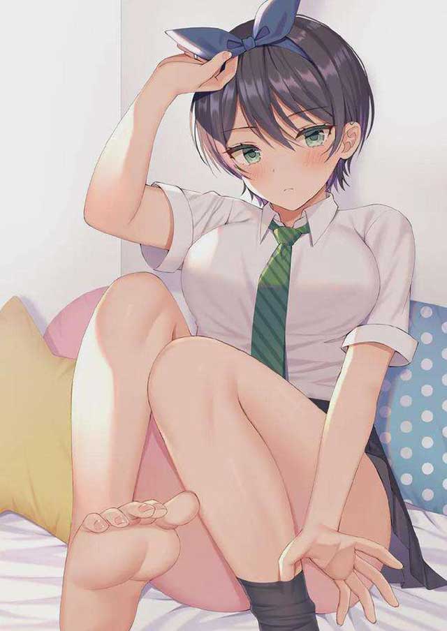 租借女友更科瑠夏可爱壁纸头像 黑短发蝴蝶结