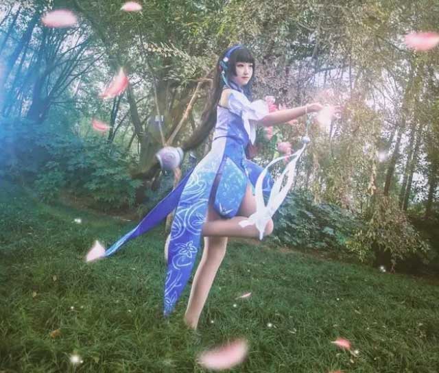 王者荣耀cos西施，清纯活力美少女完美还原形象