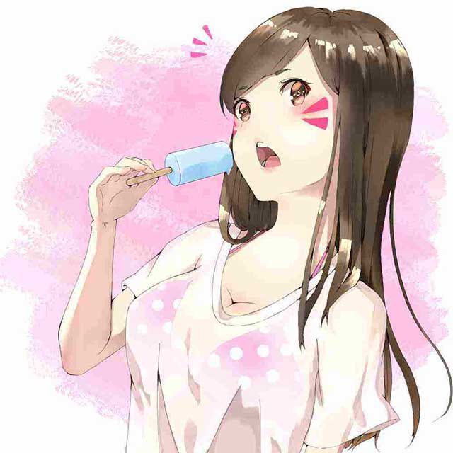 二次元美少女吃雪糕/冰棒的样子很可爱