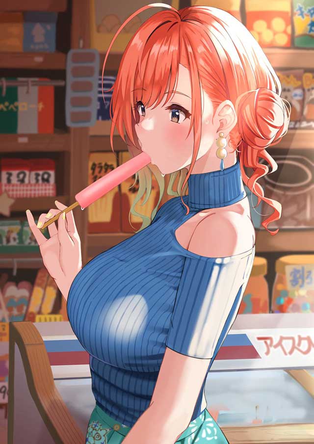 二次元美少女吃雪糕/冰棒的样子很可爱
