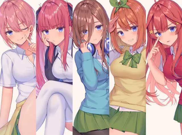 五等分的花嫁女主同人彩色图 哪一位新娘最可爱
