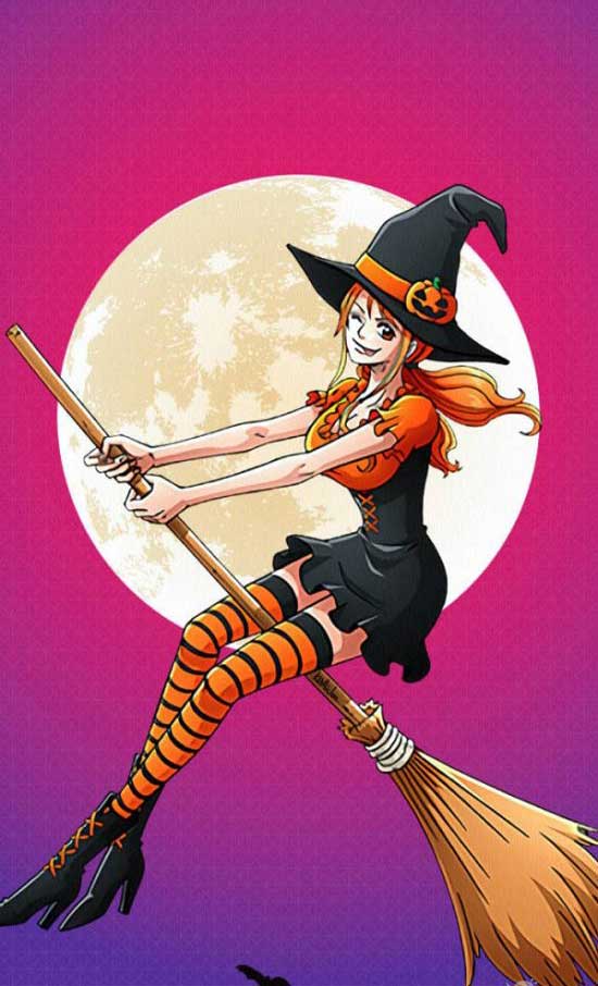 海贼王草帽一伙万圣节手机壁纸 罗宾小恶魔外形性感