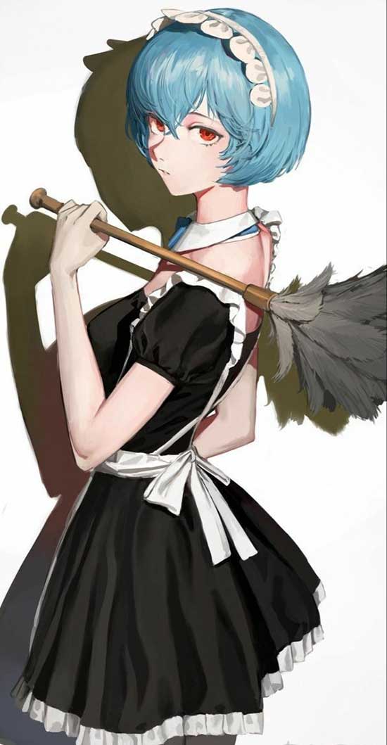 心中永远的女神：绫波丽女仆装诱人
