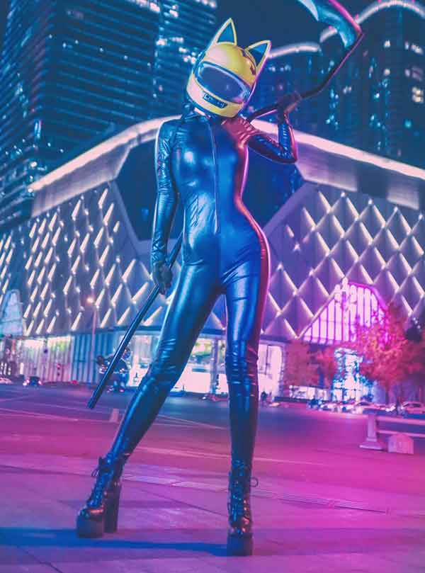 无头骑士异闻录塞尔提cosplay，御姐范帅气十足