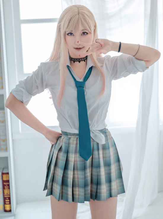 喜多川海梦真人COS美图 JK衬衫你喜欢吗