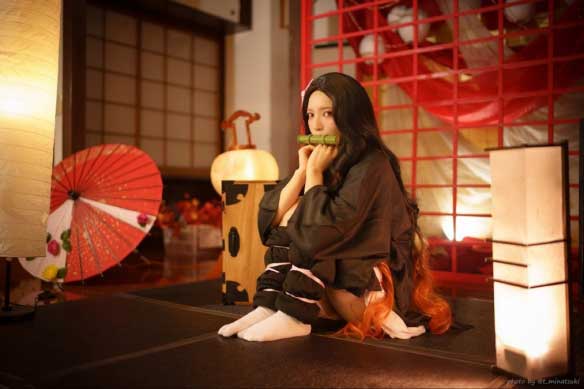 上原亚衣COS鬼灭之刃祢豆子（上原亚衣是谁？）