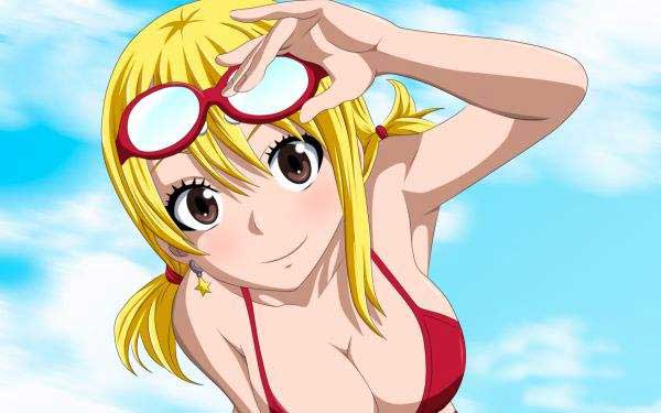 妖精的尾巴露西哈特菲利亚泳装同人美图