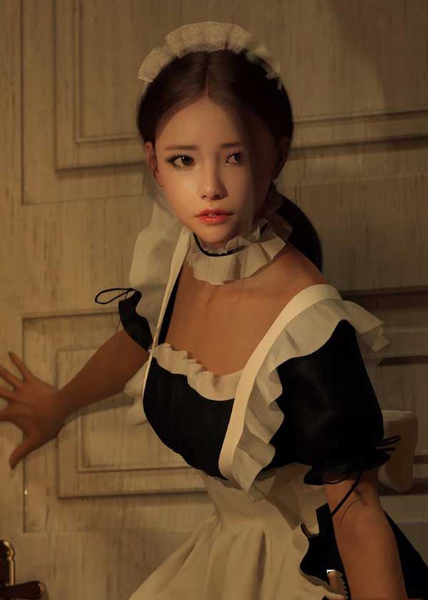 二次元女仆小姐姐3D图，吸引人的是女仆还是服饰