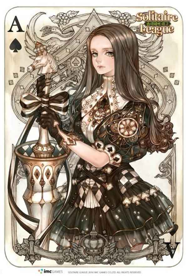二次元扑克牌少女壁纸 扑克拟人图分享