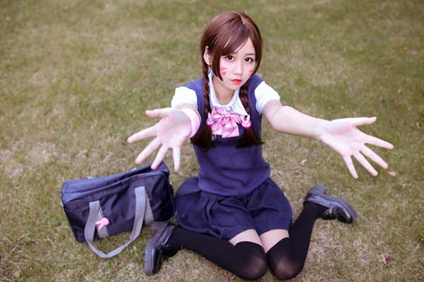 守望先锋dva同人jk制服cosplay（学生妹DVA）