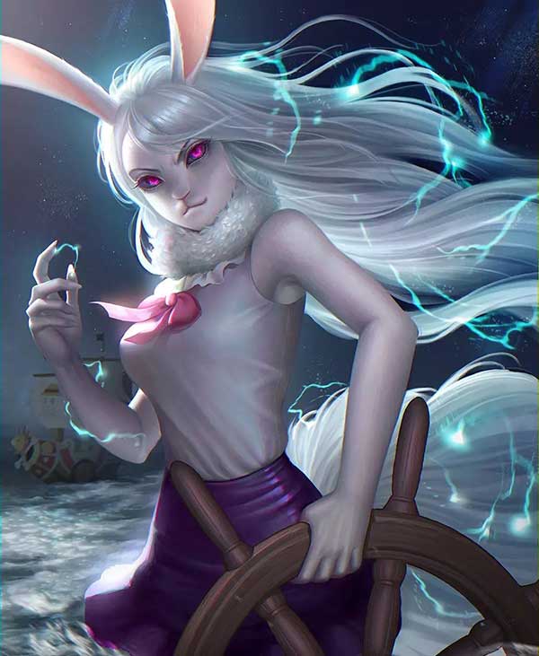 海贼王凯洛特月亮狮子同人图，可爱兔子变御姐