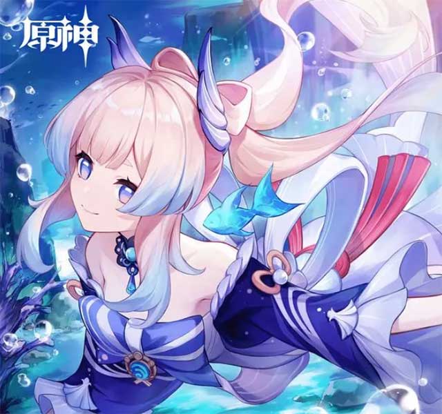 原神珊瑚宫心海生日贺图：在碧波游鱼间穿行