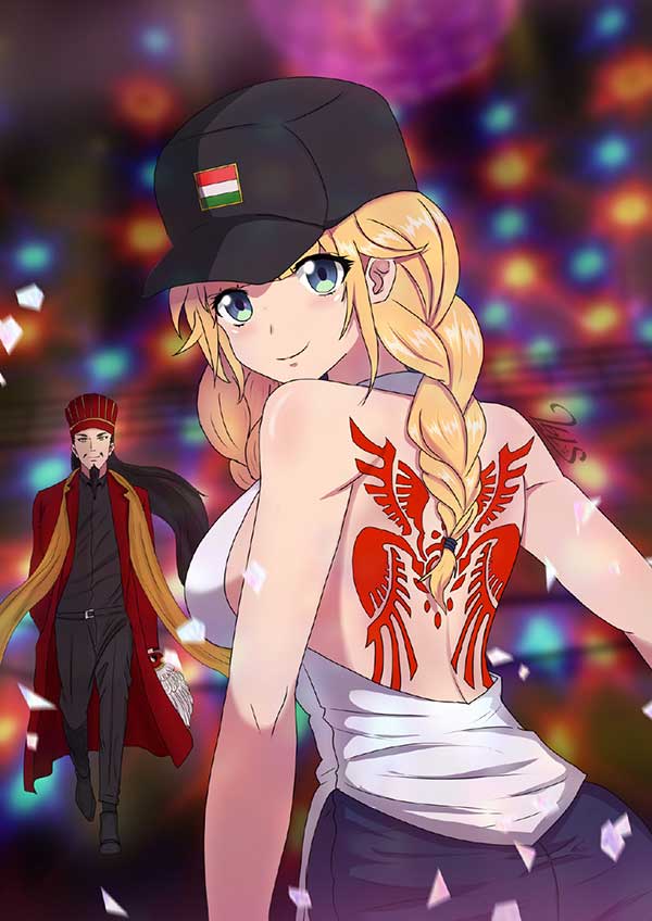月见英子手机壁纸美图插画，双马尾美少女