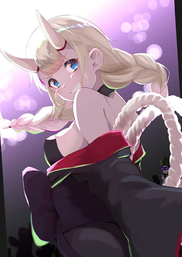 月见英子手机壁纸美图插画，双马尾美少女