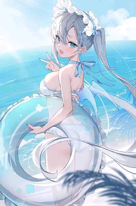 最美二次元夏日泳装少女美图壁纸