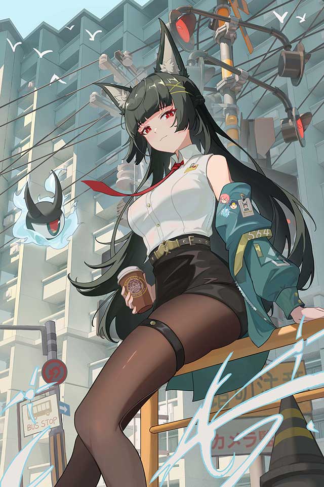 绝区零星见雅立绘美图，猫耳黑丝御姐